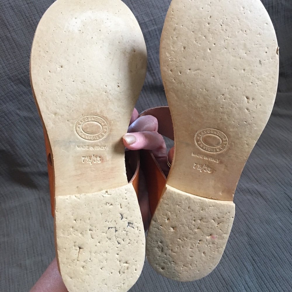 Women's Tan Leather Sandals - Picture 6 of 9